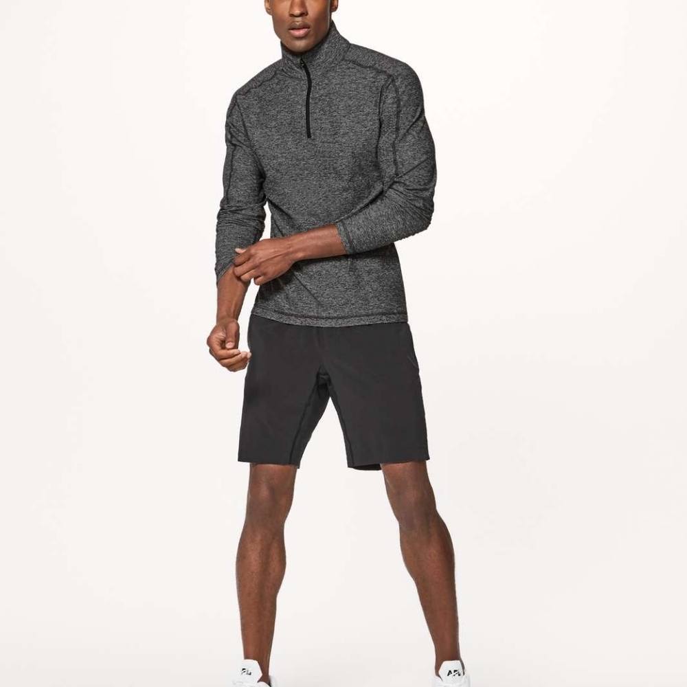 Lululemon Surge Warm 1/2 Zip SilverHeathered Black Size M